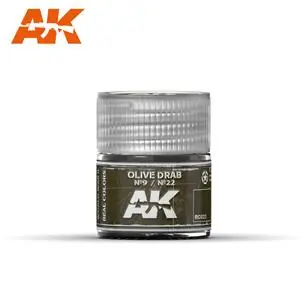 AK INTERACTIVE Olive Drab Nº9/Nº22 10ml acrylic lacquer REAL COLOR Esclusivo