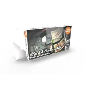 Occasione Imperdibile AK INTERACTIVE SET acrylic paint 3rd Generation 17mL - BLACK INTERIOR AND CREAM WHITE