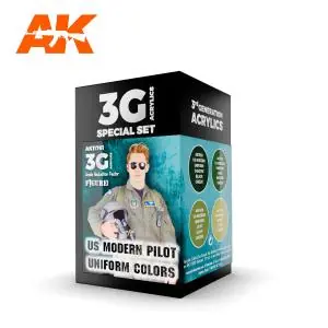 Offerta Del Giorno AK INTERACTIVE SET acrylic paint 3rd Generation 17mL - US MODERN PILOT UNIFORM COLORS