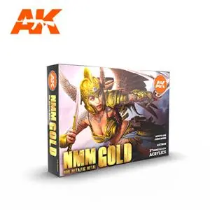 AK INTERACTIVE Set of 6 acrylic paints 3rd Generation 17ml - NMM (Non Metallic Metal) GOLD Set Direttamente Dal Produttore