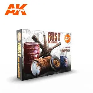 AK INTERACTIVE Set of 6 acrylic paints 3rd Generation 17ml - RUST SET Spedizione Espresso