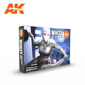 Popolare AK INTERACTIVE Set of 6 acrylic paints 3rd Generation 17ml - WHITE COLORS SET