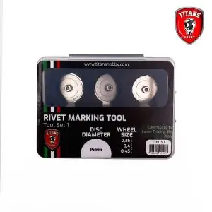 TITANS HOBBY Rivet Maker Tool Set 1, 3 wheels diam.15mm x mm. 0,35 - 0,4 - 0,45 Offerta Speciale