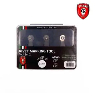 Vendita Finale TITANS HOBBY Rivet Maker Tool Set 2, 3 wheels diam.15mm x mm. 0,35 - 0,4 - 0,45