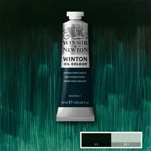 Quantità Limitata WINSOR & NEWTON WINTON OIL COLOUR 37ML - PHTHALO DEEP GREEN