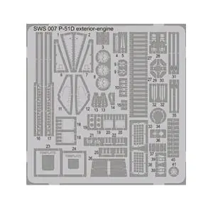 Direttamente Dal Produttore Zoukei-mura Photo-Etched Exterior & Engine Set for P-51D Mustang