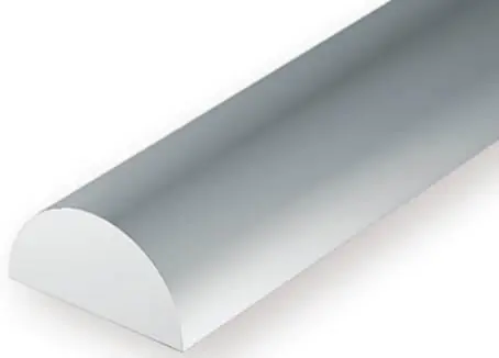 EVERGREEN 241 OPAQUE WHITE POLYSTYRENE HALF ROUND Affare