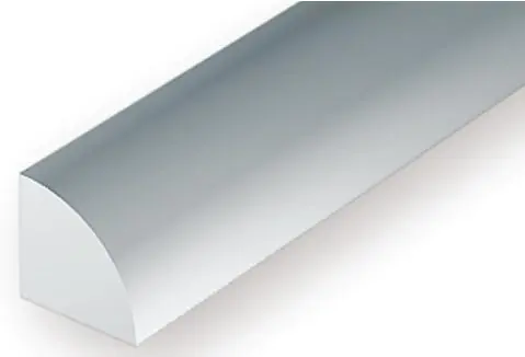 EVERGREEN 249 OPAQUE WHITE POLYSTYRENE QUARTER ROUND Professionale