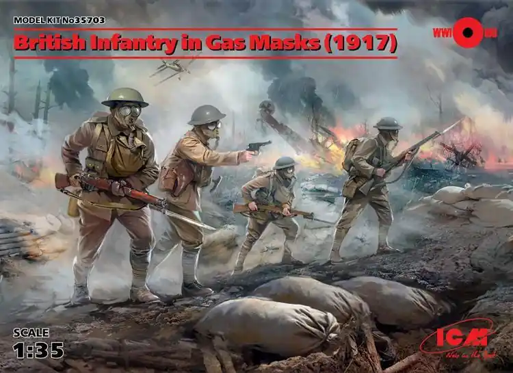 British Infantry in Gas Masks Di Tendenza