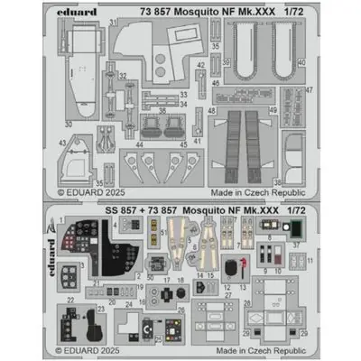 Affare De Havilland Mosquito NF Mk.XXX fotoincisioni 1/72 - EDUARD 73857