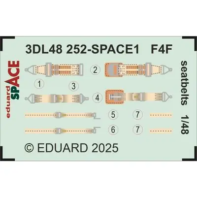 Promozione Esclusiva Grumman F4F Cinture di sicurezza SPACE Decals 3D 1/48 - EDUARD 3DL48252