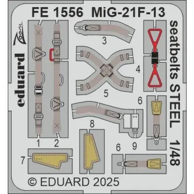 Nuova Collezione MiG-21F-13 Cinture di sicurezza 1/48 - EDUARD FE1556