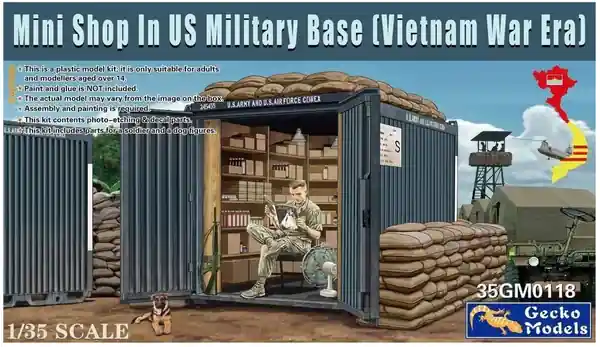 Mini negozio nella base militare statunitense Guerra del Vietnam 1/35 - GECKO MODELS 35GM0118 Esclusivo