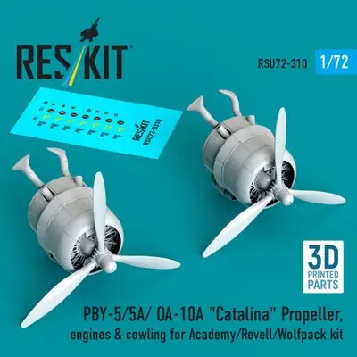 Pagamento Sicuro PBY-5/5A/ OA-10A Elica, motori e cofano motore 1/72 - RESKIT RSU72-0310