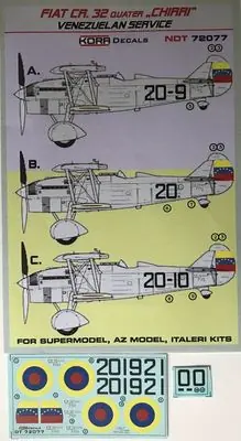 Fiat CR. 32 Quater CHIRRI Decals Venezuela 1/72 - KORA NDT72077 Prezzo Scontato