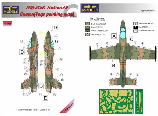Pagamento Sicuro MB 326K AF Maschera mimetica 1/72 - LF MODELS LFM72155