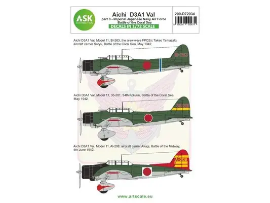 Aichi D3A1 Val parte 3 - 1/72 - ART SCALE D72034 Professionale