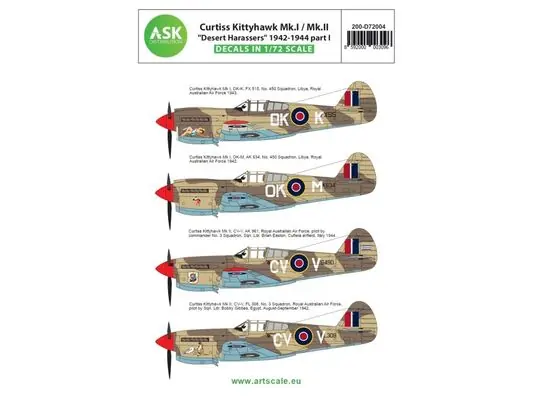 Non Perdere Curtiss Kittyhawk Mk.I / Mk.II parte I - 1/72 - ART SCALE D72004
