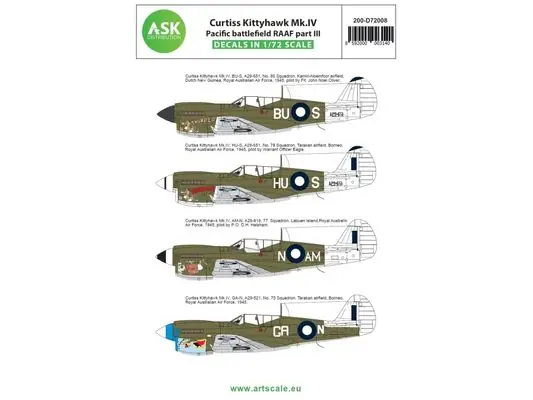 Curtiss Kittyhawk Mk.IV parte III - 1/72 - ART SCALE D72008 Direttamente Dal Produttore