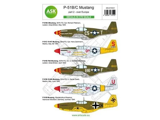 Mustang P-51B/C 1/72 - ART SCALE D72031 Pagamento Sicuro