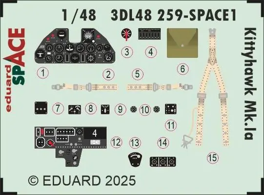 Kittyhawk Mk. Ia SPACE Decals 3D 1/48 - EDUARD 3DL48259 Novità