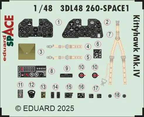 Offerta Kittyhawk Mk. IV SPACE Decals 3D 1/48 - EDUARD 3DL48260