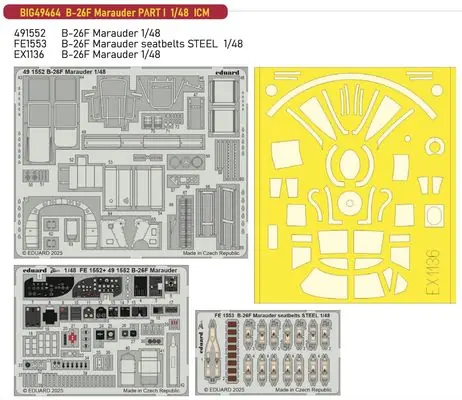 B-26F Marauder set fotoincisioni 1/48 - EDUARD BIG49464 Promo Stagionale