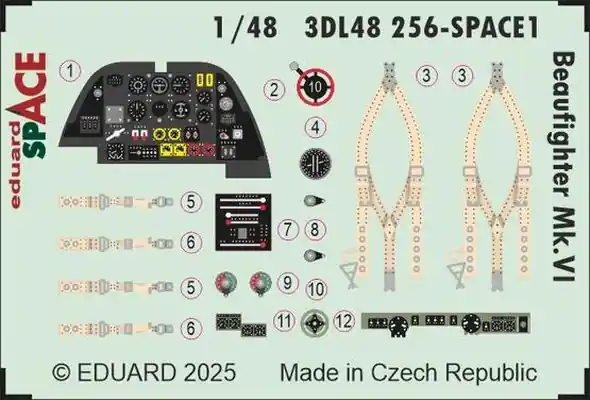 Beaufighter Mk. VI SPAZIO Decals 3D 1/48 - EDUARD 3DL48256 Saldi