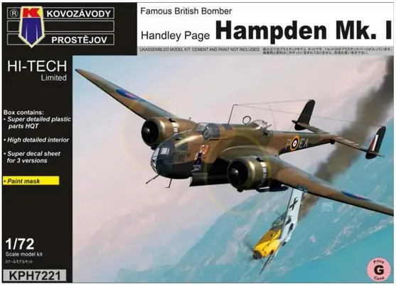 Handley Page Hampden Mk.I 1/72 - KOVOZAVODY PROSTEJOV KPH7221 Bestseller