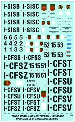 CANADAIR CL-215 DECAL 1/72 - TAURO TM72/530 Reso Gratuito