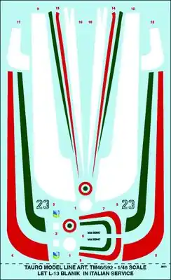 LET L-13 J BLANIK DECAL 1/48 - TAURO TM48/592 Offerta Limitata