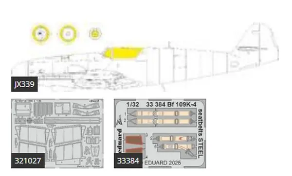 Messerschmitt Bf 109K-4 Set fotoincisioni 1/32 - EDUARD BIG33169 Pagamento Sicuro