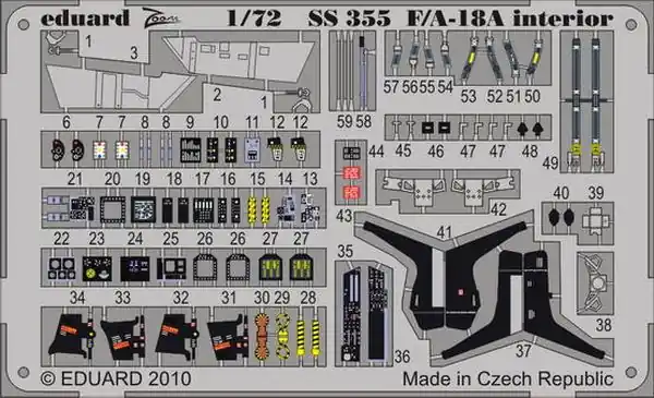 Più Venduto F/ A-18A Interno fotoincisioni 1/72 - EDUARD SS355