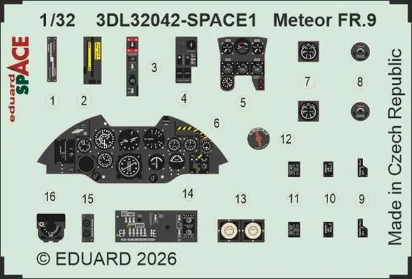 Meteor FR.9 decalcomanie 3D 1/32 - EDUARD 3DL32042 Compra Oggi Stesso
