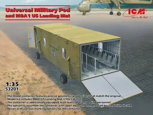 Pod militare universale e tappetino di atterraggio M8A1 US 1/35 - ICM 53201 Consegna Rapida
