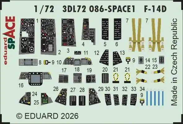 Offerta Limitata F-14D SPACE Decals 3D 1/72 - EDUARD 3DL72086