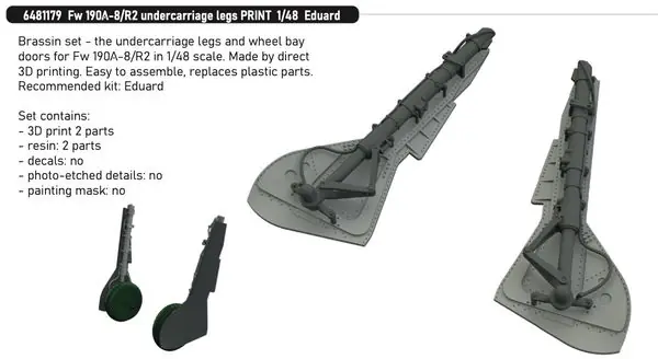 Focke Wulf Fw 190A-8/R2 Gambe del carrello di atterraggio 1/48 - EDUARD BRASSIN 6481179 Promo Stagionale