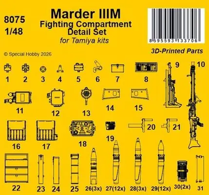 Saldi Marder IIIM SET Fighting Compartment 1/48 - CMK 8075