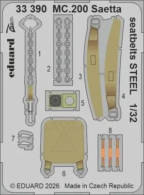 Ultima Occasione MC.200 Saetta Cinture di sicurezza ACCIAIO 1/32 - EDUARD 33390