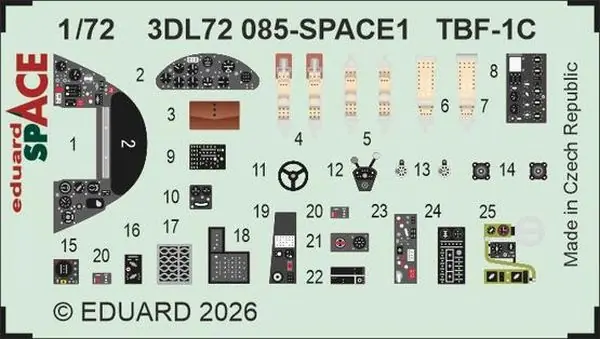 TBF-1C SPACE Decals 3D 1/72 - EDUARD 3DL72085 Prezzo Di Fabbrica