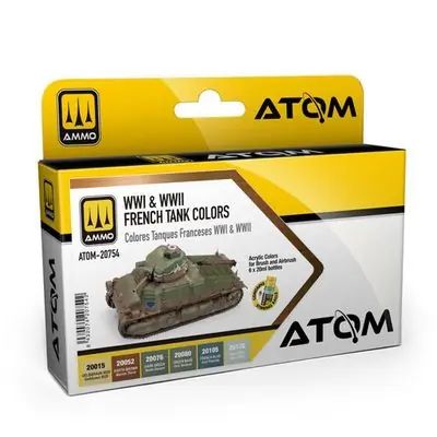 Promozione Esclusiva French WWI & WWII Tank Colors Set - ATOM-20754