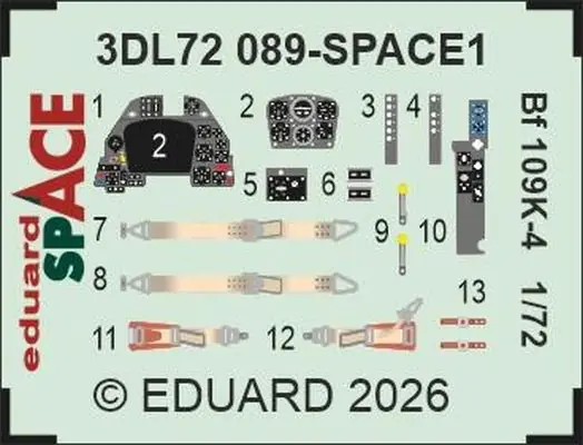 Messerschmitt Bf-109 K-4 SPACE Decals 3D 1/72 - EDUARD 3DL72089 Affare