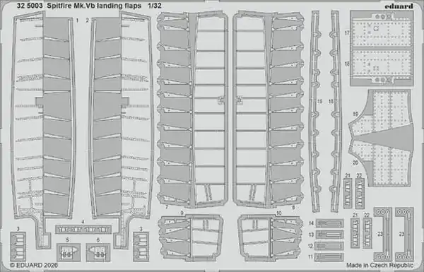 Consegna Rapida Supermarine Spitfire Mk.Vb Flap di atterraggio fotoincisioni 1/32 - EDUARD 325003