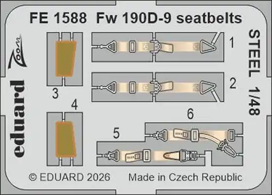 Nuova Collezione Fw 190D-9 Cinture di sicurezza Fotoincisioni 1/48 - EDUARD FE1588