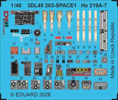 He 219A-7 SPACE Decals 3D 1/48 - EDUARD 3DL48283 Popolare