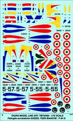 F 84 G THUNDERJET AEROBATIC TEAMS DECAL 1/72 - TAURO TM72/506 Spedito Oggi
