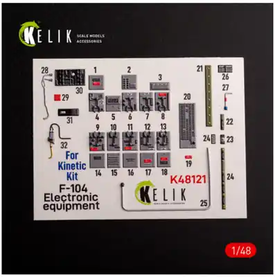 Economico F-104 Apparecchiature elettriche Decals 3D 1/48 - KELIK K48121