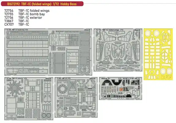 Grumman TBF-1C Avenger set fotoincisioni 1/72 - EDUARD BIG72192 Prezzo Basso