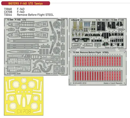 Offerta Speciale Grumman F-14D Tomcat set fotoincisioni 1/72 - EDUARD BIG72193