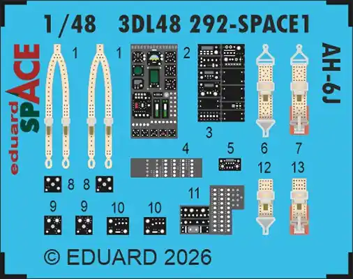 Hughes AH-6 J - Space Decals 3D 1/48 - EDUARD 3DL48292 Esclusivo